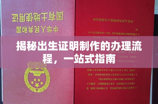 阿坝揭秘出生证明制作的办理流程，一站式指南